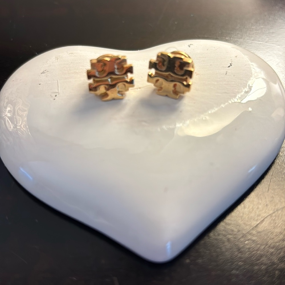 Gold Tory Burch stud earrings